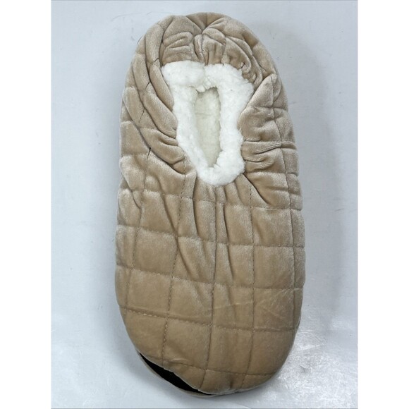 Fuzzy Babba Slipper Socks Tan Machine Washable OSFM Size 7-9.5 - Picture 3 of 8